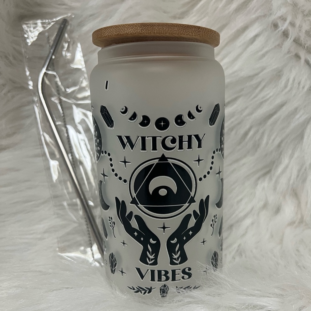 Witchy vibes Beer Can Glass 16 Oz